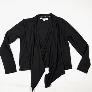 Girl's DKNY Cascade Drape Cardigan in Black - Size Large (12-14)